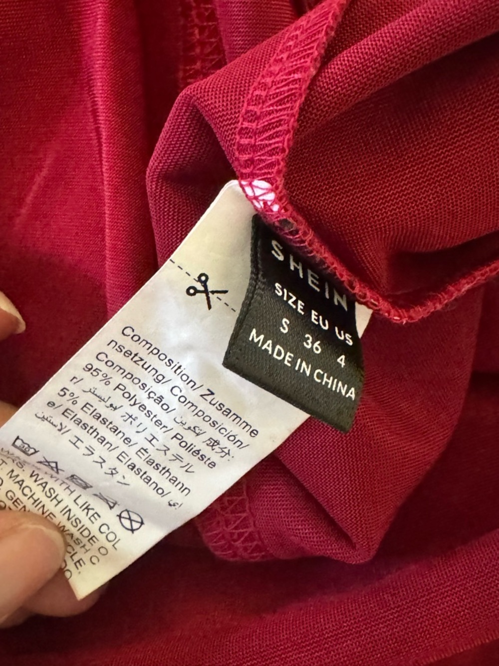 SHEIN Crimson Satin Mesh Puff-Sleeve Bodysuit - Picture 5 of 5